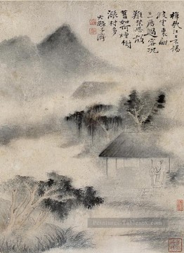 Shitao dans le brouillard Art chinois traditionnel Peinture à l'huile